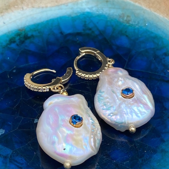 Anthropologie pearl earrings December Birthstone - Picture 6 of 8